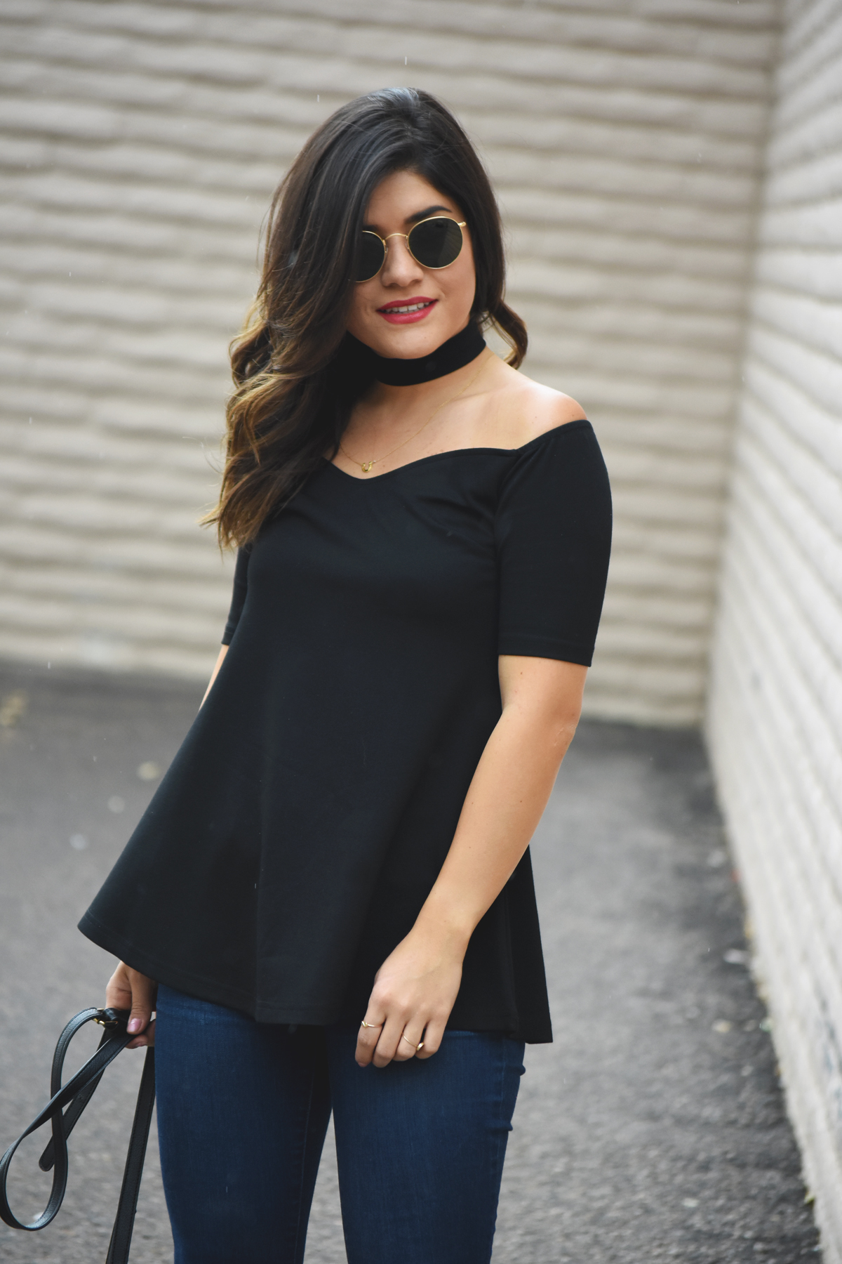 Chicwish black top with choker