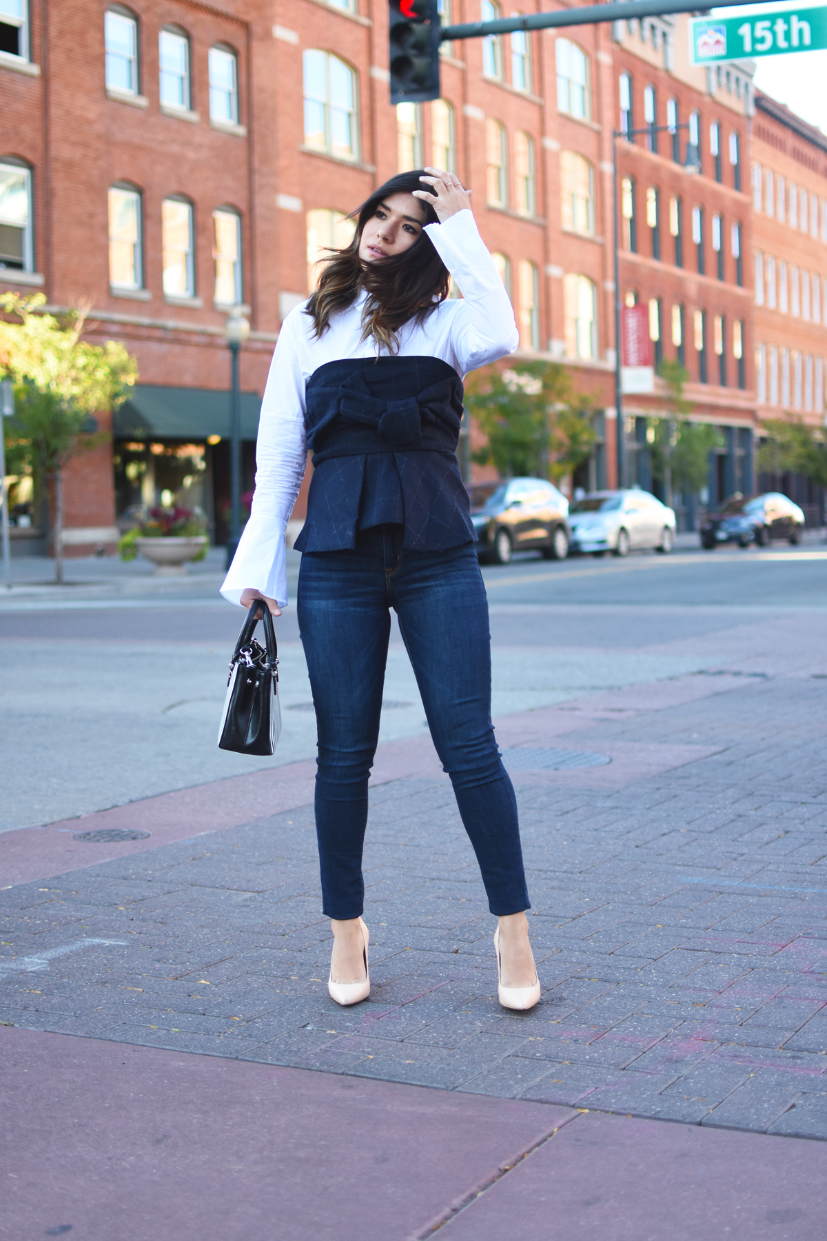 The Fashionable Esq: OOTD: Fendi Boston Bag + Gap V-Neck Sweater + Layering