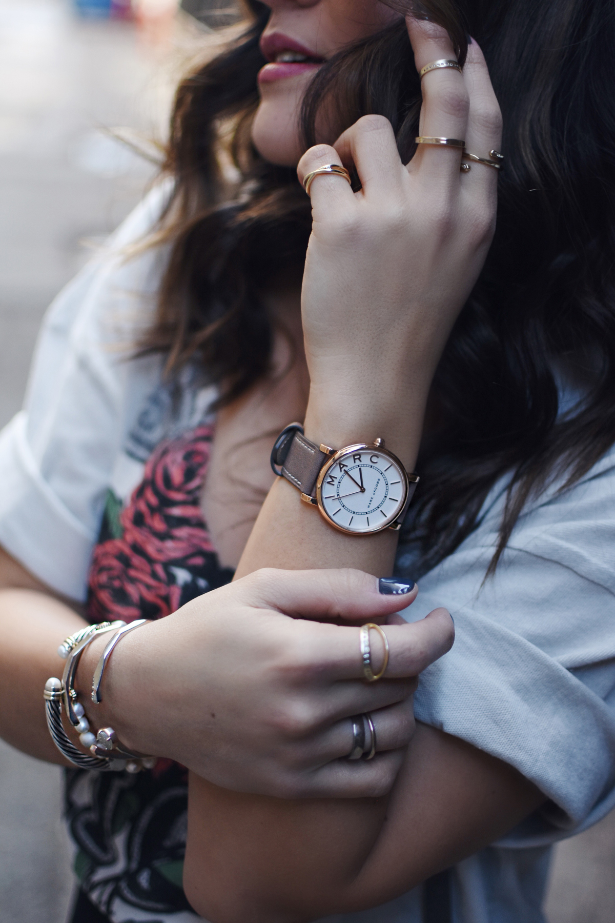 Marc by Marc Jacobs watch and Kendra Scott gold earrings