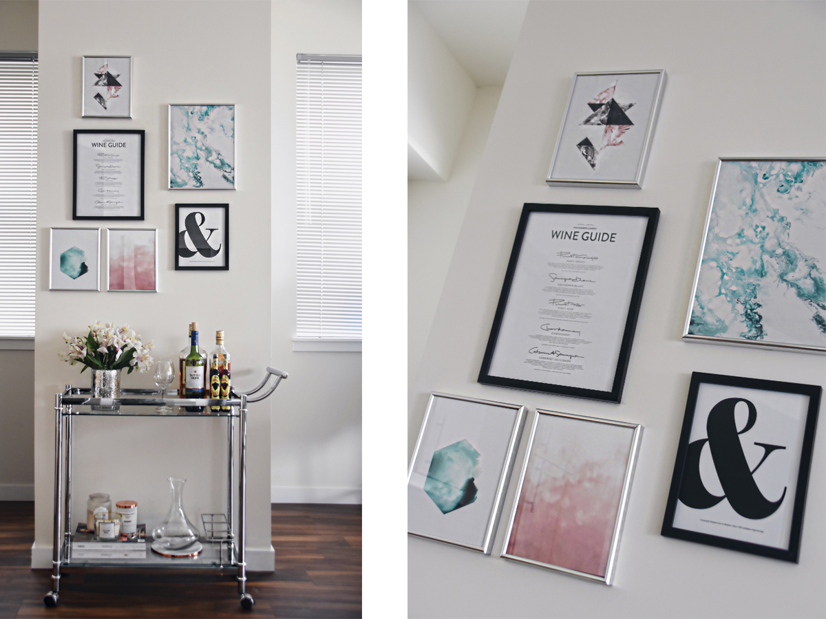 Desenio wall art, posters and Amazon Silver bar cart