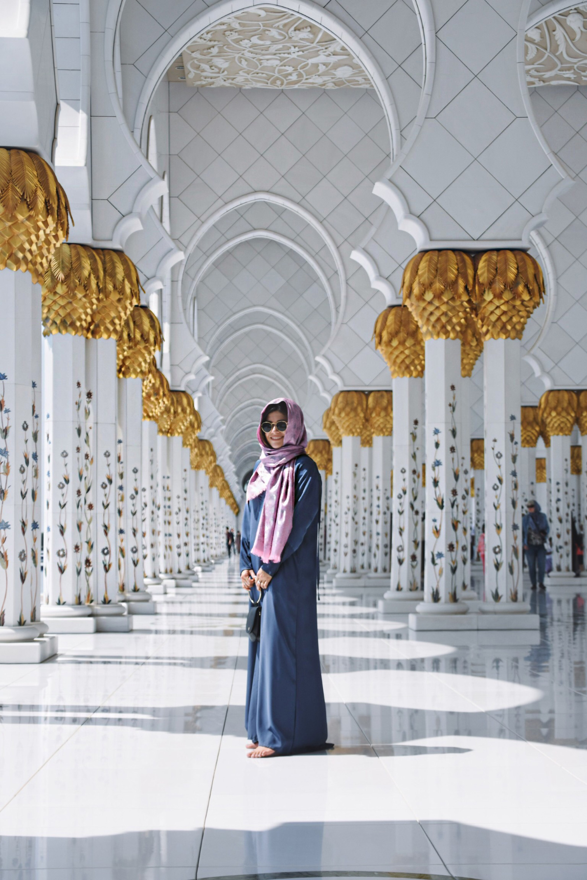 Carolina Hellal of Chic Talk at Sheikh Zayed Mosque Abu Dbahi