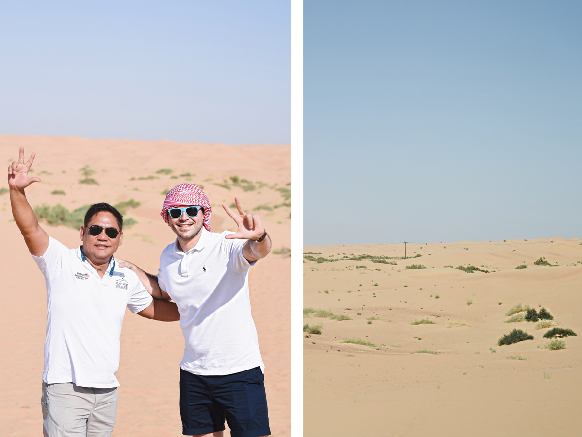 Exploring Dubai with Nudwear. Empty quarter desert in Dubai