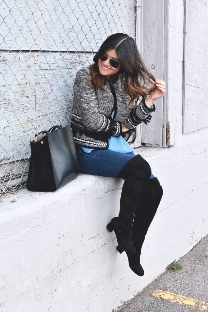 DENIM ON DENIM AND OVER THE KNEE BOOTS | CHIC TALK | CHIC TALK