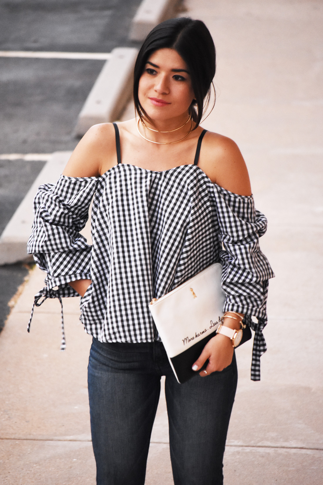 OFF THE SHOULDER GINGHAM TOP | CHIC TALK | CHIC TALK
