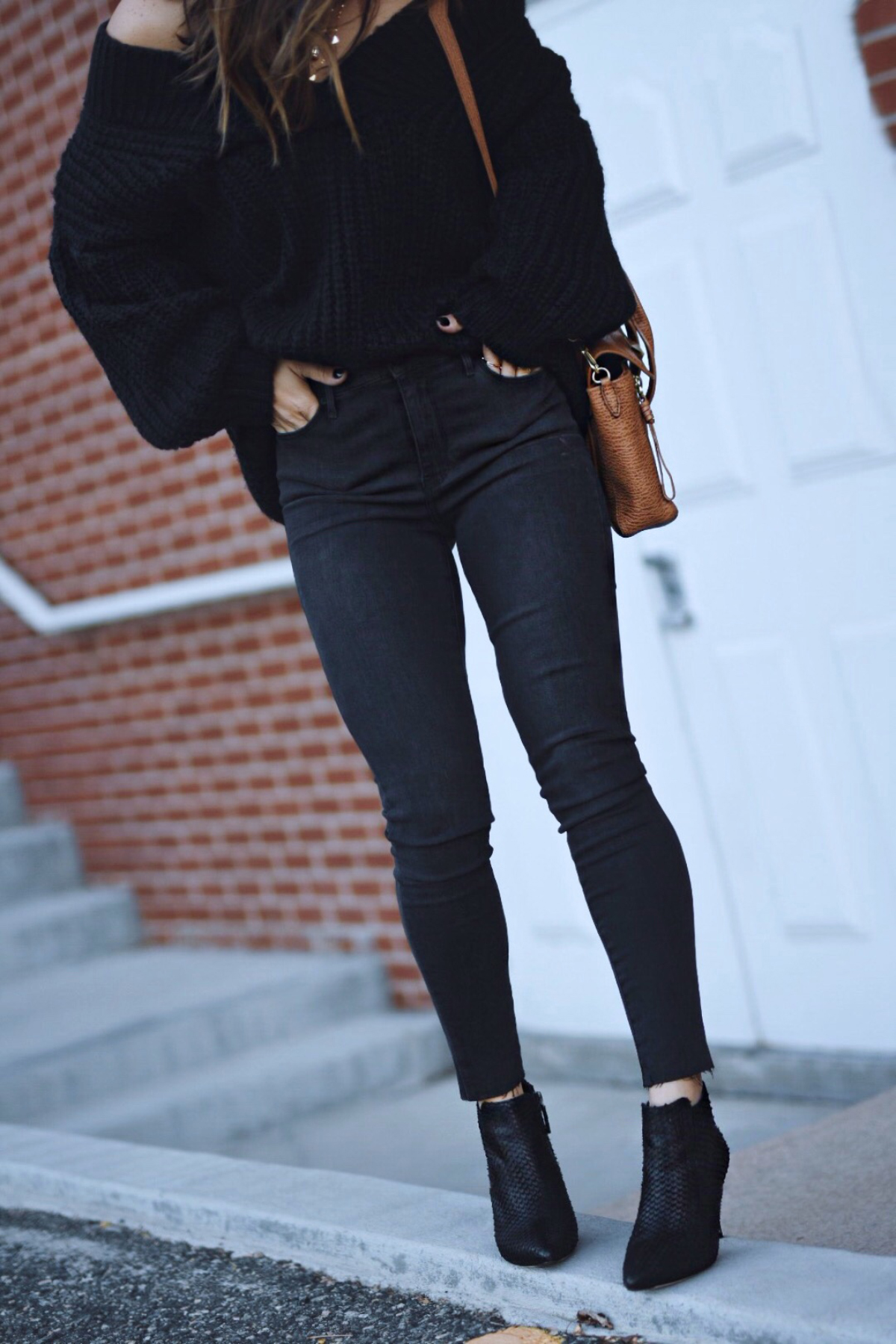 Carolina Hellal of Chic Talk wearing a shein knit sweater, topshop jeans, 3.1 phillip lim bag, johnston & Murphy boots and marc jacobs watch - NORDSTROM FALL SALE TOP PICKS by popular Denver fashion blogger Chic Talk
