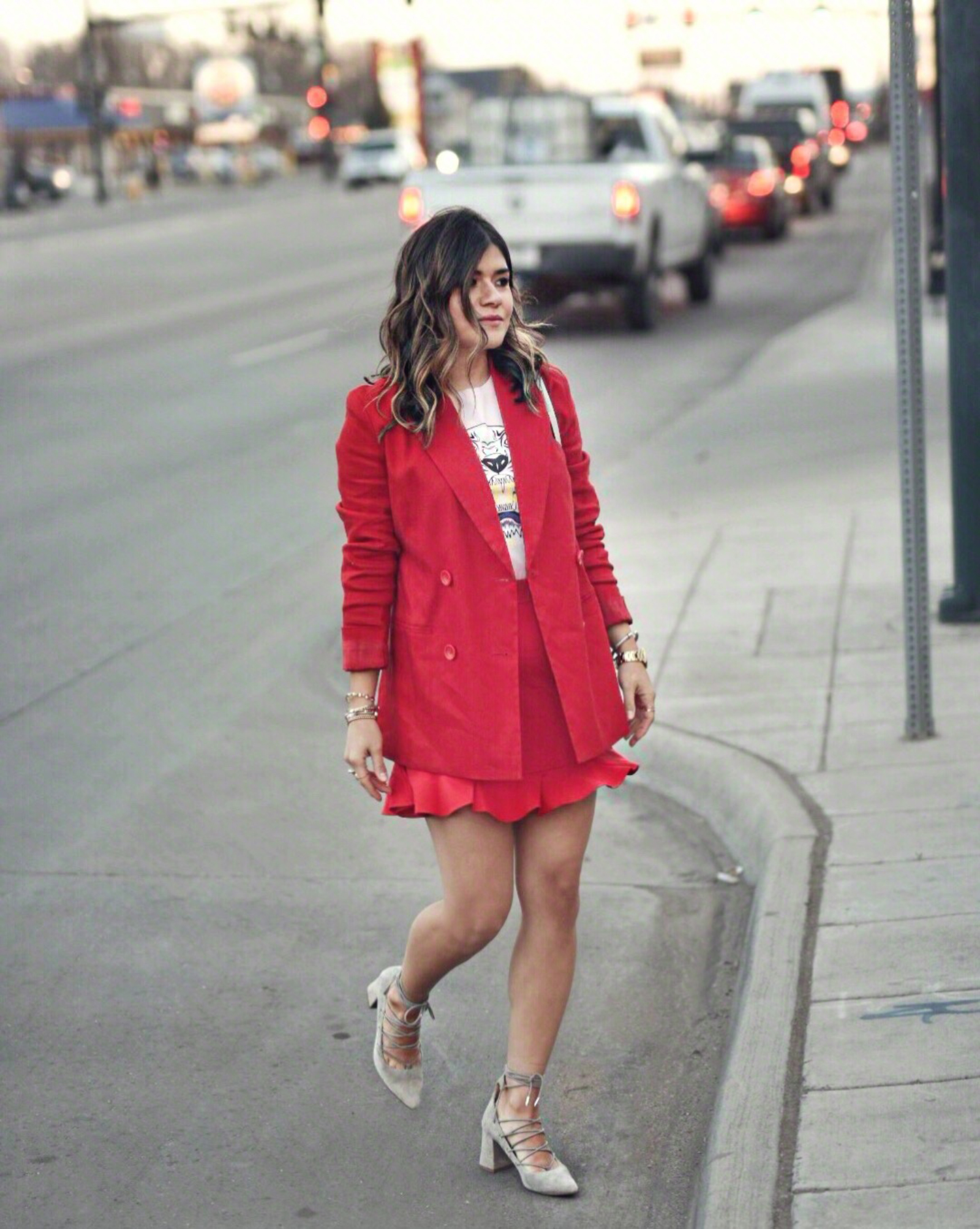 Carolina Hellal of Chic Talk styling red and pink together for spring - HOW TO STYLE RED AND PINK TOGETHER by popular Denver fashion blogger Chic Talk.