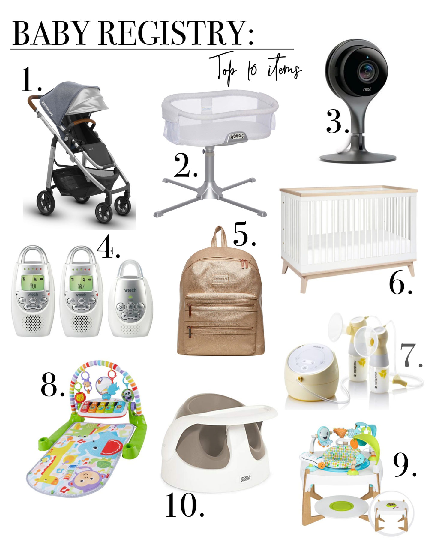 items needed for baby registry
