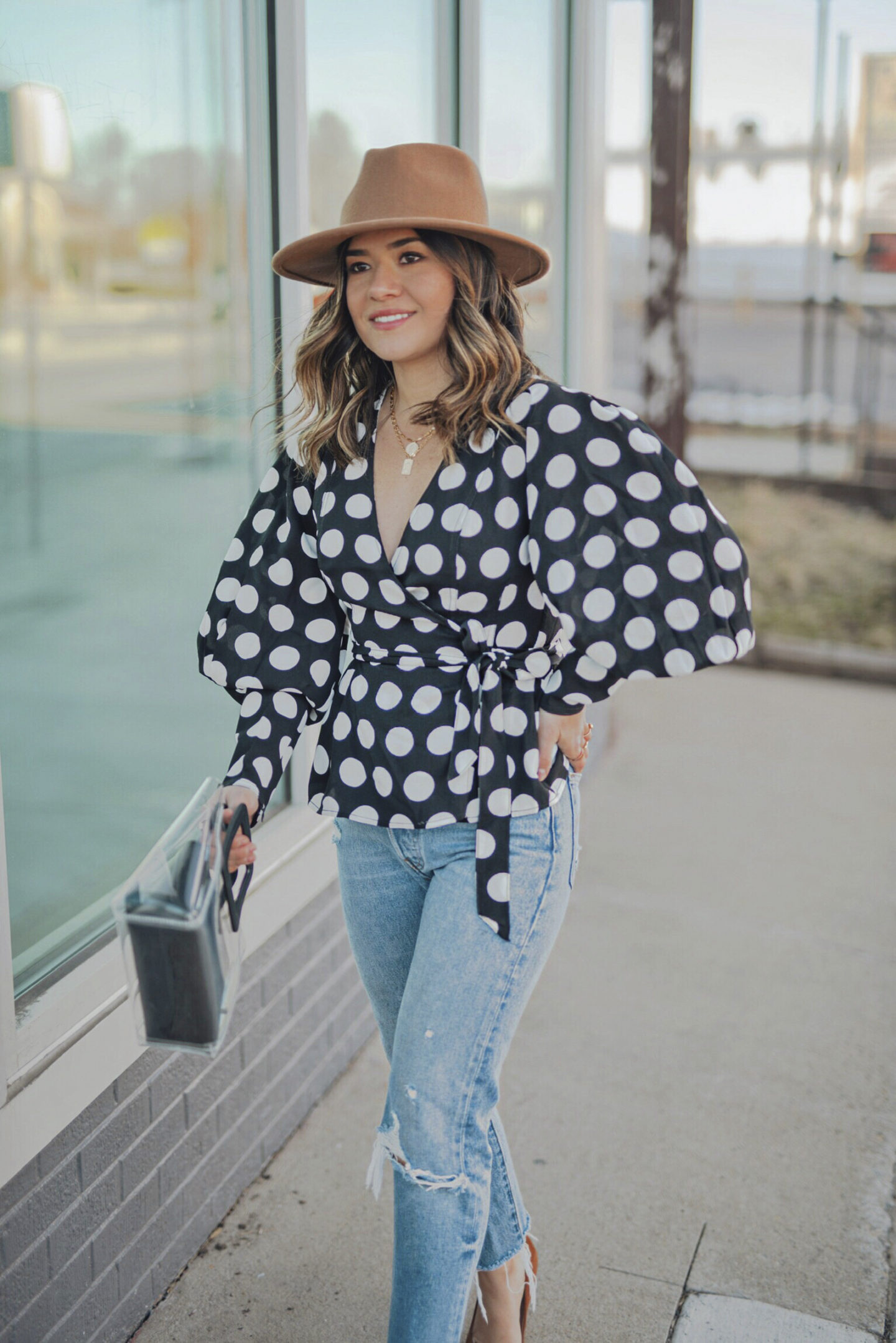 How to Style a Polka Dot Shirt Dress - Jeans and a Teacup