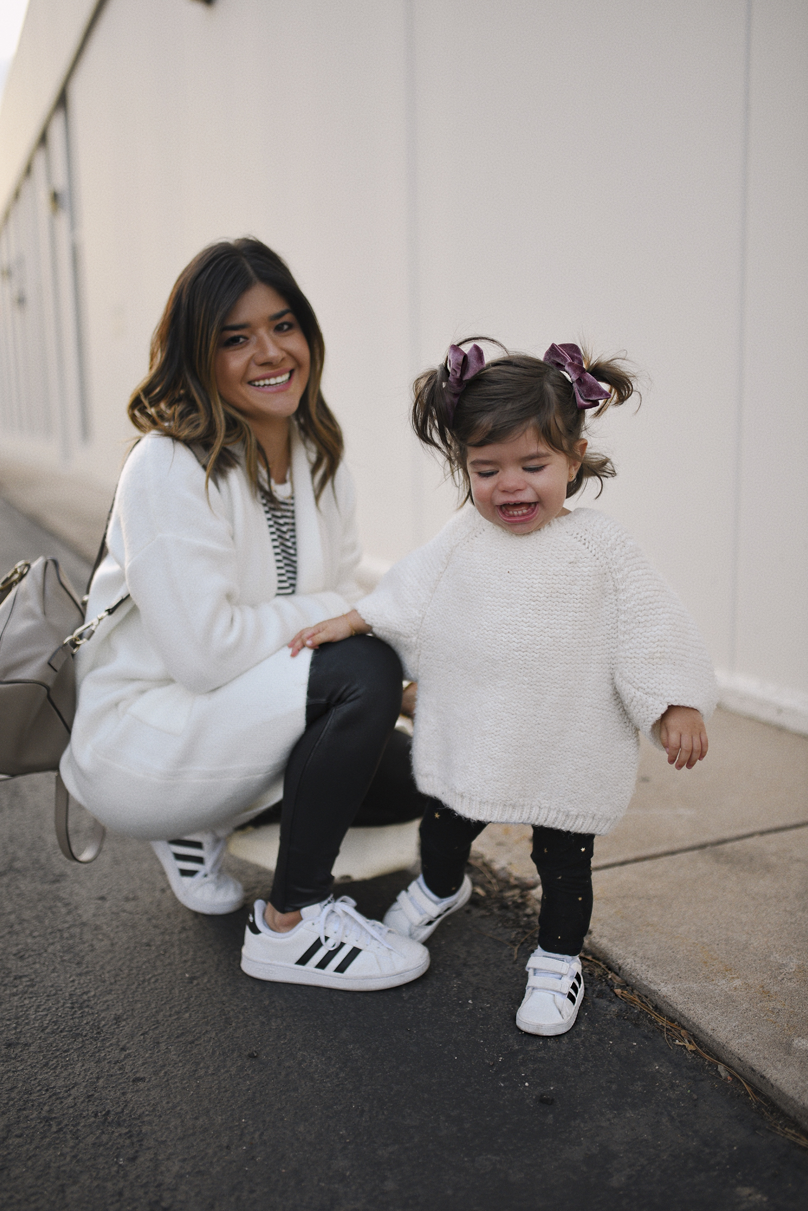 mother and daughter matching adidas outfits