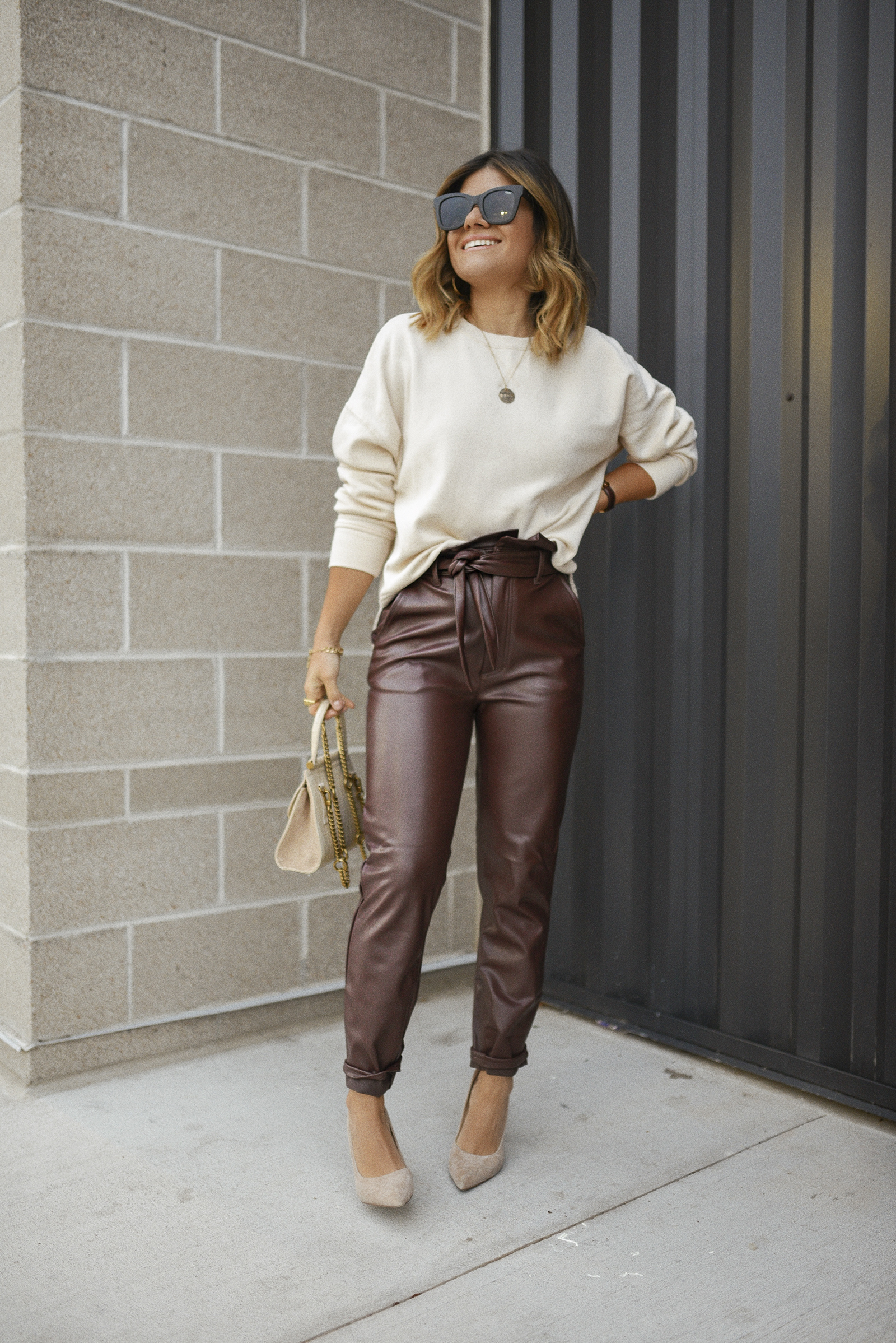 4 of The Best Brown Leather Pants Outfit
