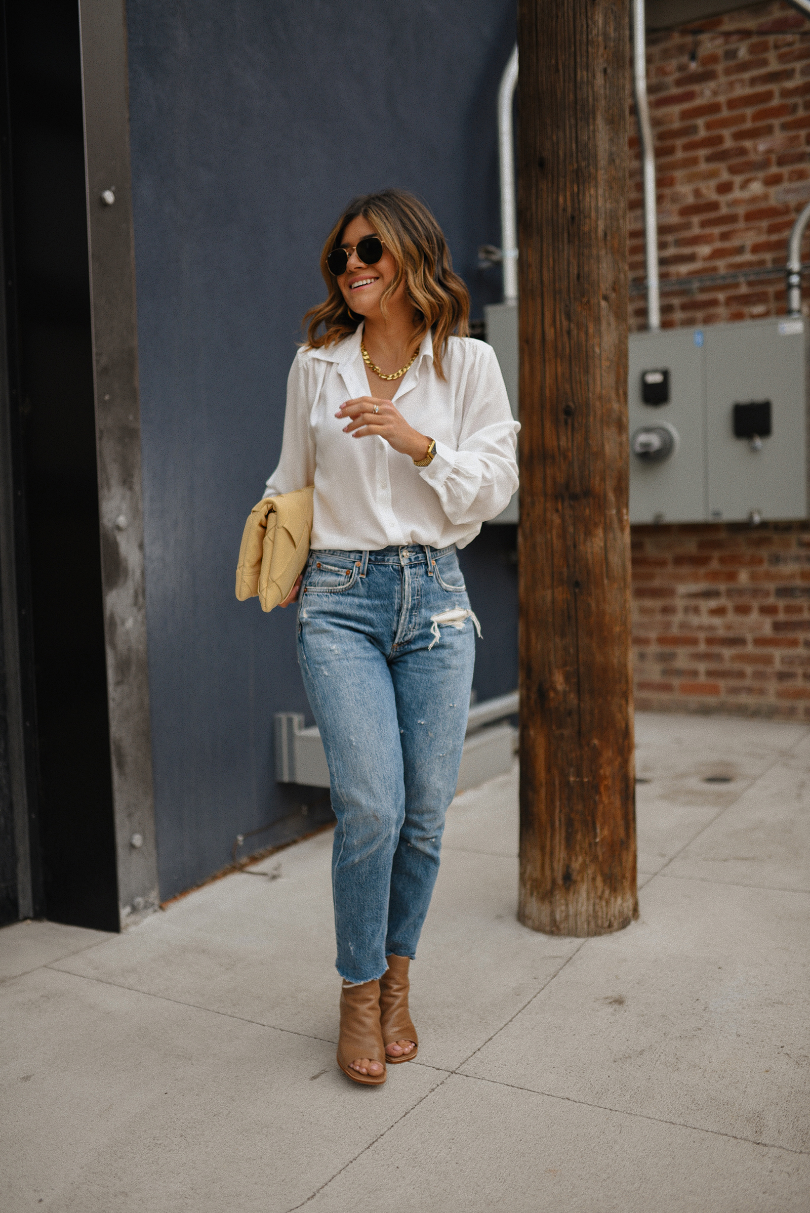 12 Chic Denim-and-White Outfits That Are Timeless
