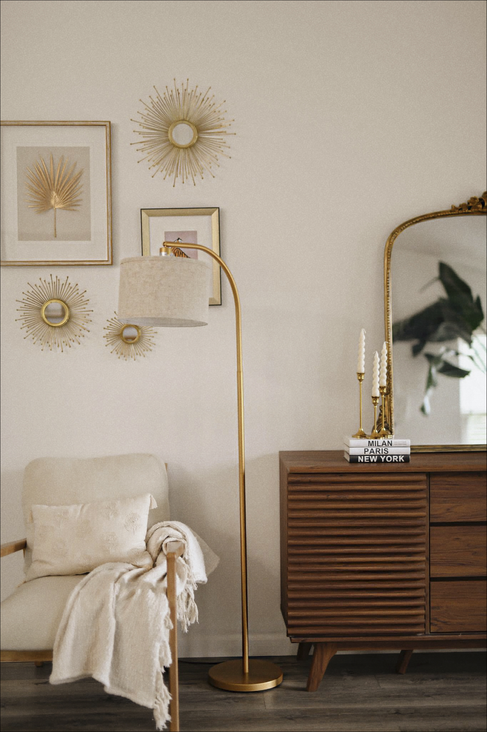 walmart finds- gold arched floor lamp